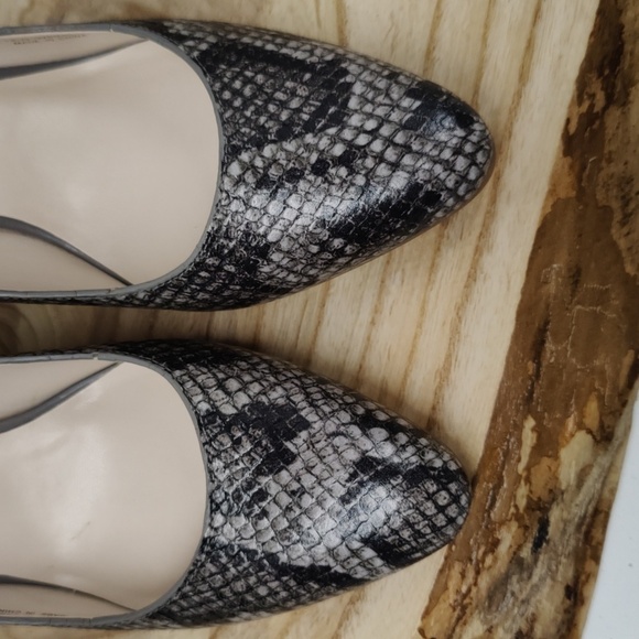 Cole Haan Grey Snake Skin Heels, Size 6B - Picture 2 of 14